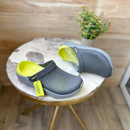 Crocs LiteRide Clogs (Grey/Neon)