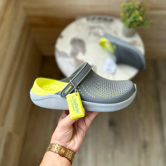 Crocs LiteRide Clogs (Grey/Neon)