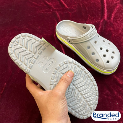 Crocs Bayaband Clogs (Dark Grey/Neon Green)