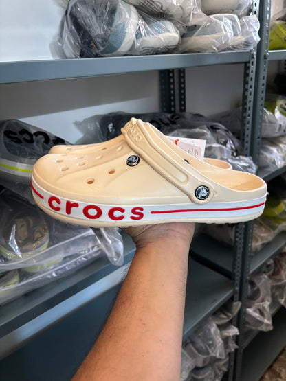 Crocs Bayaband Clogs (Beige/Red)