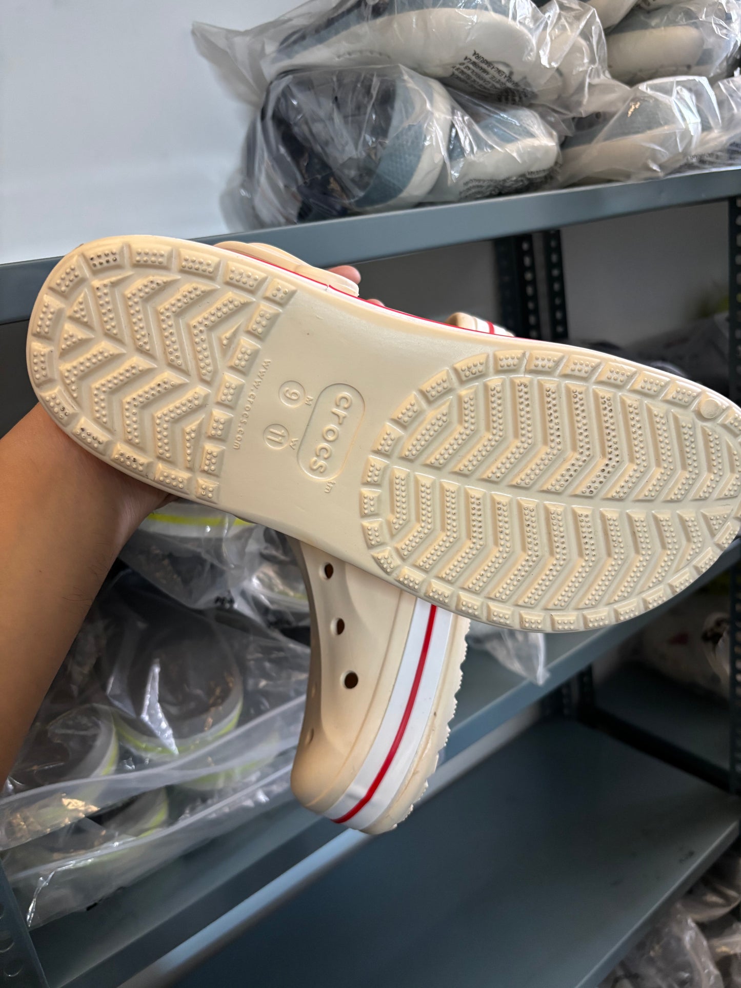 Crocs Bayaband Clogs (Beige/Red)