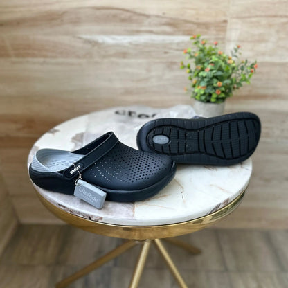 Crocs LiteRide Clogs (Black/Grey)